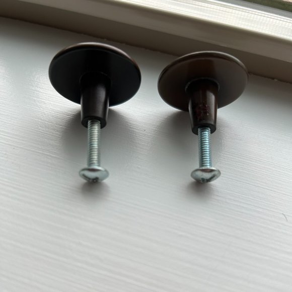 Door Cabinet Drawer Knobs Bronze Brown Metal Plastic 1 1/4" - Picture 4 of 8